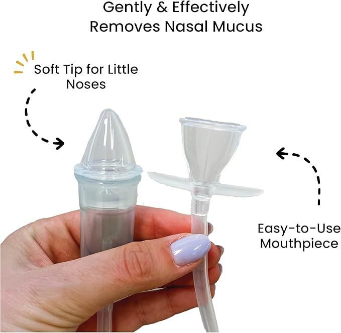 Lulyboo Baby Nasal Aspirator with Case - Reusable BPA-Free Snot Sucker with Soft Tips, Gentle & Effective Relief for Congestion, Easy to Clean, Ergonomic Design for Newborns & Toddlers