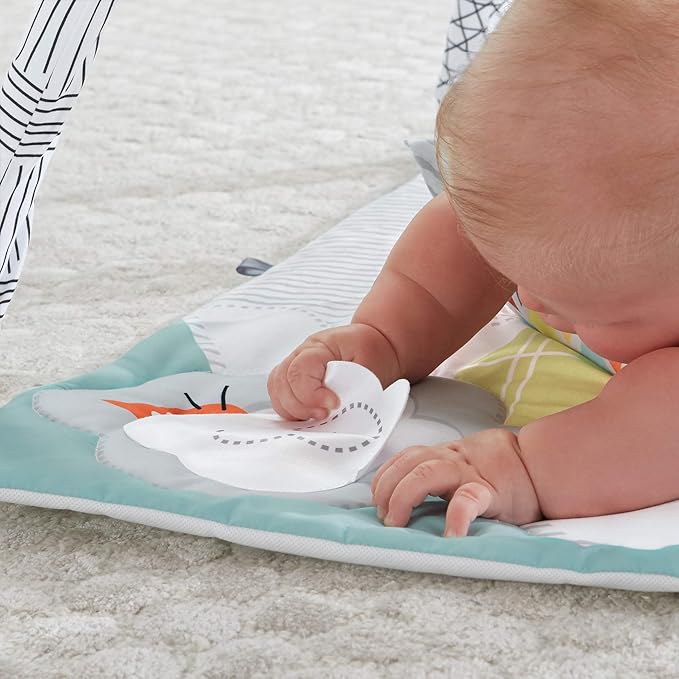 Fisher-Price Perfect Sense Deluxe Gym, Plush Infant Play Mat with Toys (Standard Packaging)