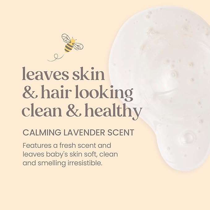Burt's Bees Baby Calming Shampoo and Wash with Lavender, Tear-Free, 12 Fluid Ounces