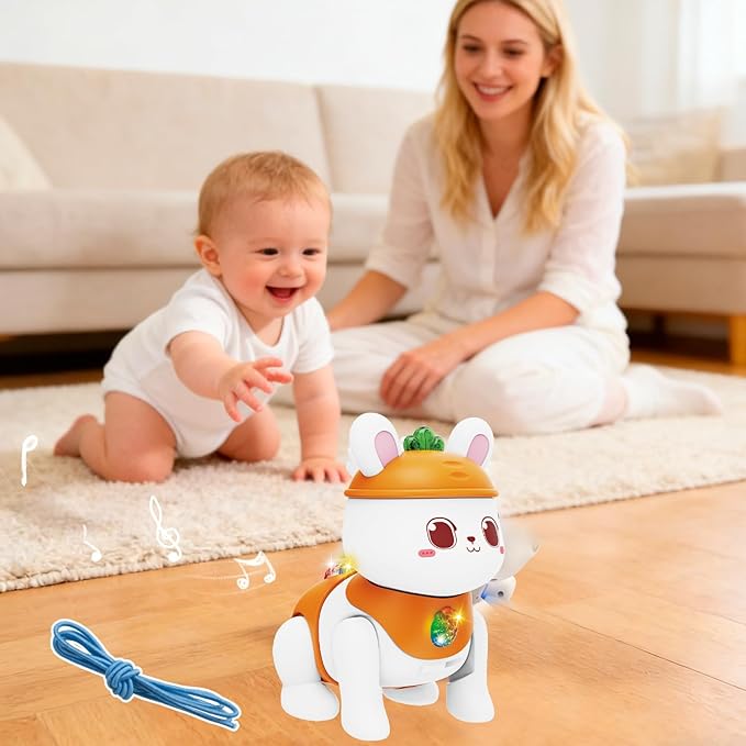 Baby Toys, Fun Tummy Time Toy for Toddlers with Music and Light, Interactive Walking Moving Sensory Toys for Infant Baby Girls and Boys, Birthday Gifts for Kids Boy Girl 3 4 5 6 7 8 Years