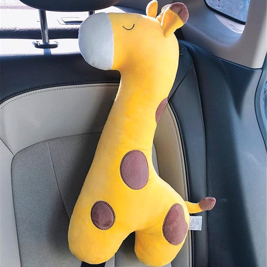 Seat Belt Pillow for Kids, Car Seatbelt Cover Children Rest Sleep Head Support Shoulder Pad Neck Pillow Plush Cartoon Giraffe Cushion