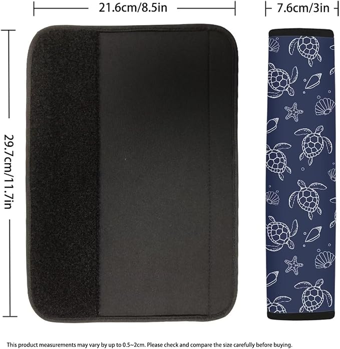 AFPANQZ Sea Turtle Pattern Automotive Seat Belt Covers Pads 2 Piece for Adults Kids Youth Car Accessories Universal Daiper Bag Backpack Shoulder Straps Pads Comfortable Universal