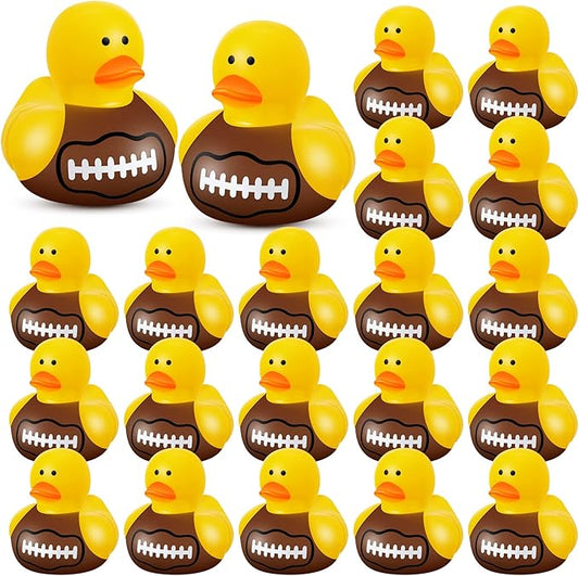 Deekin Rubber Ducks 2 Inch Bulk Sport Party Favors for Team Events Decorations Birthday Party Supplies Club Player Gift(50 Pcs,Football)