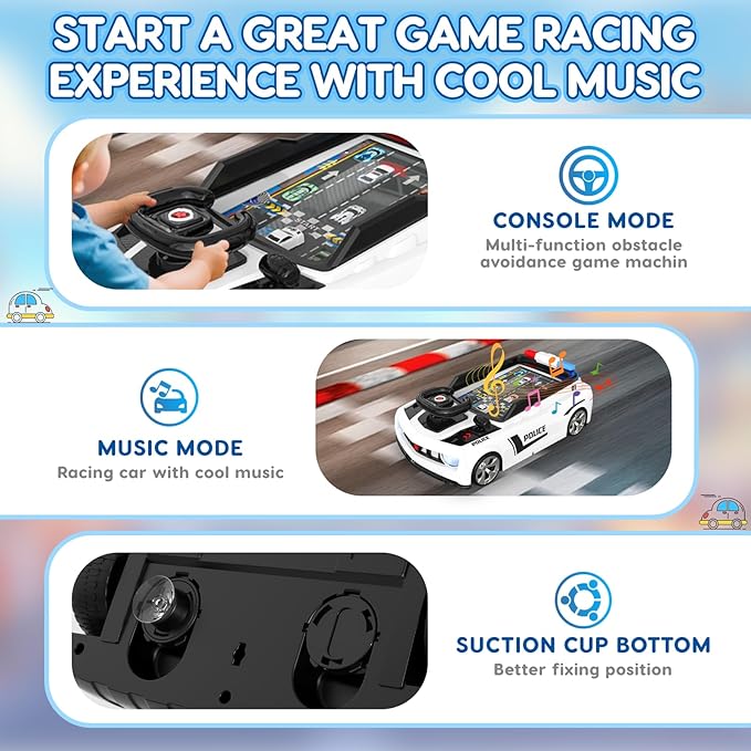 Mytothfy Musical Steering Wheel Racing Car Toy, Racing Adventure Car Steering Wheel for Toddler Kids, Toddler Simulated Driving Game Cars with Sound and Light, Xmas Birthday Gifts for Kids Ages 3+