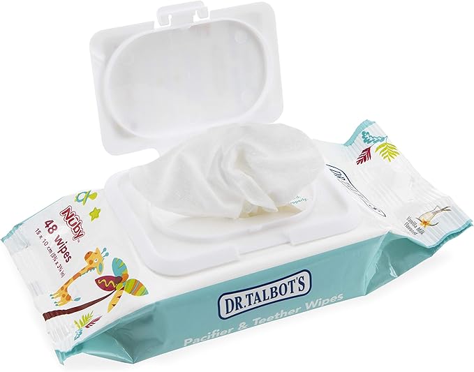 Dr. Talbot's Pacifier & Teether Wipes Naturally Inspired with Citroganix, Vanilla Milk (Pack of 4, 192 Count)