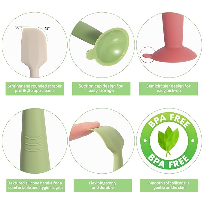 Baby Diaper Cream Spatula with Case,2 Large Diaper Spatula with 2 Travel Case 1 Gift Box,Soft Butt Paste Spatula Baby Butt Spatula,Diaper Cream Applicator Diaper Rash Spatula Red Beige
