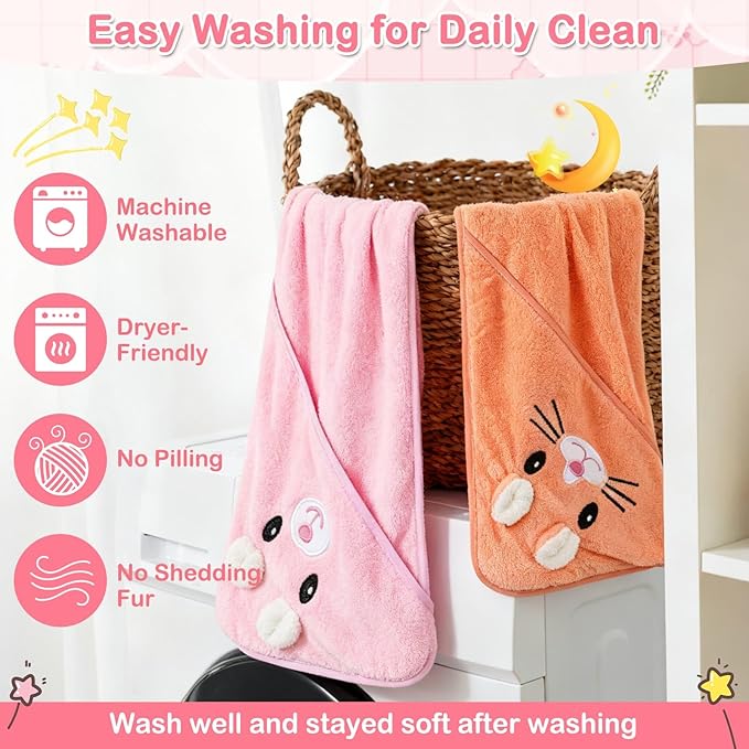 Sublaga 31x31 Inch Baby Hooded Towels, 12Pcs Baby Towels and Washcloths Set, Soft and Absorbent Baby Bath Towels, 3 PCS Cute 32x32 in Baby Towel with Hood and 9 Pcs Baby Washcloths for Boys and Girls