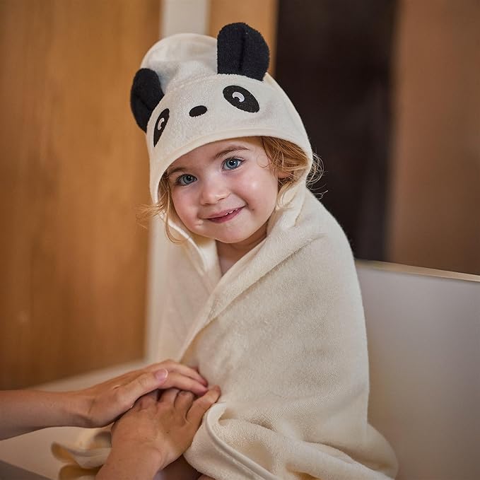 Hooded Baby Towel - 100% Organic Cotton Baby Bath Towels – Baby Towels, Baby Bath Towels for Baby Boy, Baby Girl, 32" x 32" Super-Soft and Absorbent Baby Towels for Newborn (Panda)