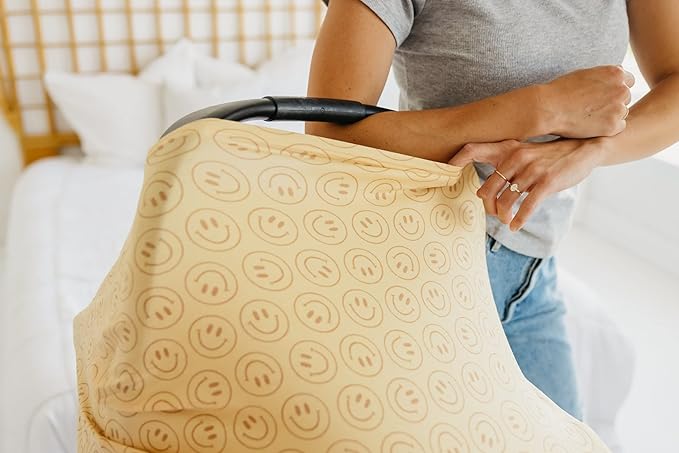 Copper Pearl Multi-Use Cover: Car Seat Covers, Nursing Cover, and Stroller Cover for Sun - Stretchy Fabric, All-Season Use, Stylish Designs, Easy Access for Moms - Vance