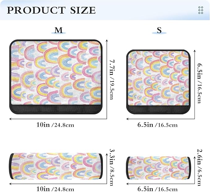 2 Pack Gradient Cute Rainbows Seatbelt Covers Seat Belt Cover Pad for Adults Boys Girls Car Seat Strap Covers Pads Cushion Universal Shoulder Strap Pad Protector for Backpack Camera Bag 6.5 Inch