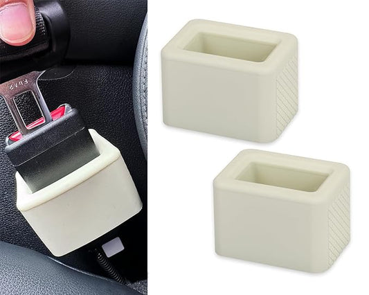 DS. DISTINCTIVE STYLE Seat Belt Holder Easy Access Seatbelt Accessories for Kids 2 Pieces (Beige)