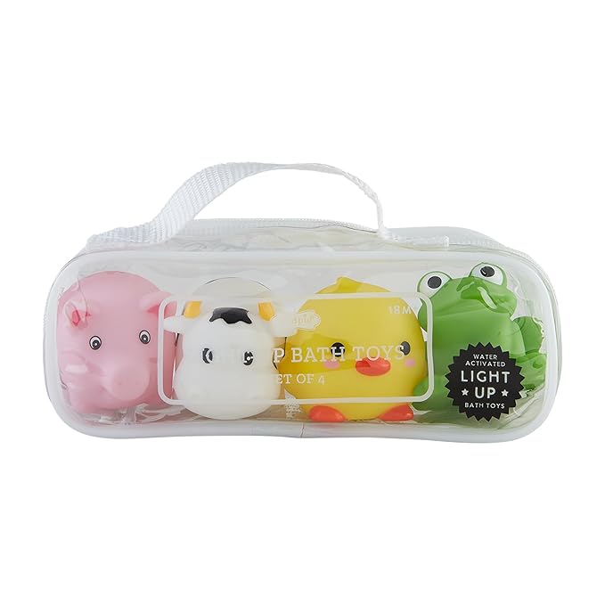 Mud Pie Kids Light Up Farm Bath Toys; Approx 2" X 2"