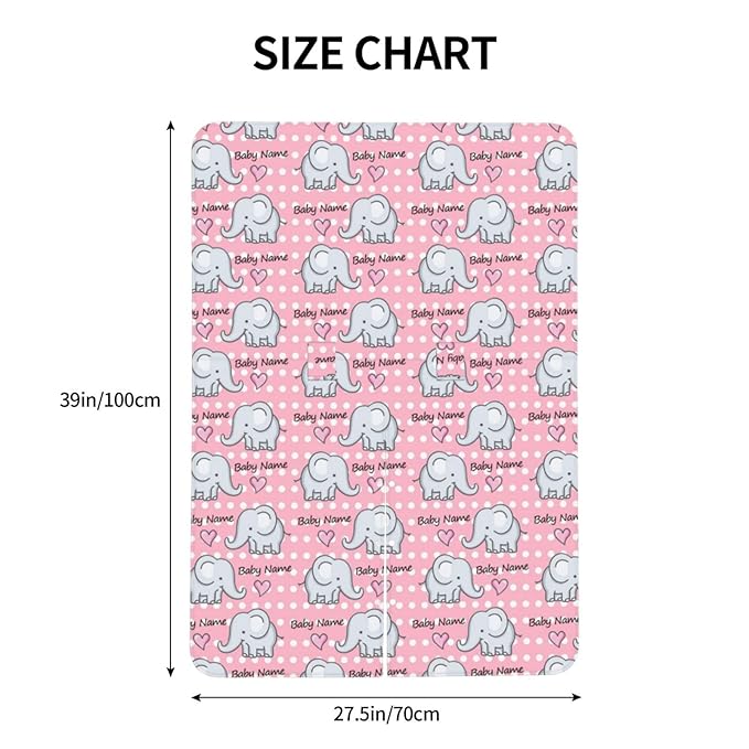 Personalized Elephant Baby Car Seat Canopy for Baby with Name, Custom Light Weight Minky Pink Covers for Baby Kids Girl, Nursing Breastfeeding Stroller Cover Canopies for Newborn