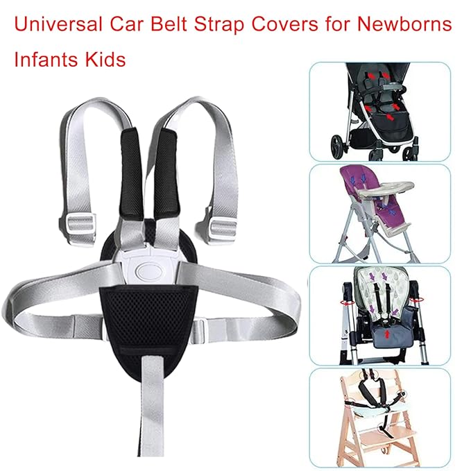 3 Pack Car Seat Strap Covers,Car Seatbelt Crotch Cushion for Newborns Infants Kids, Car Seat Belt Kit for Toddlers,Universal Seat Belt Strap Covers