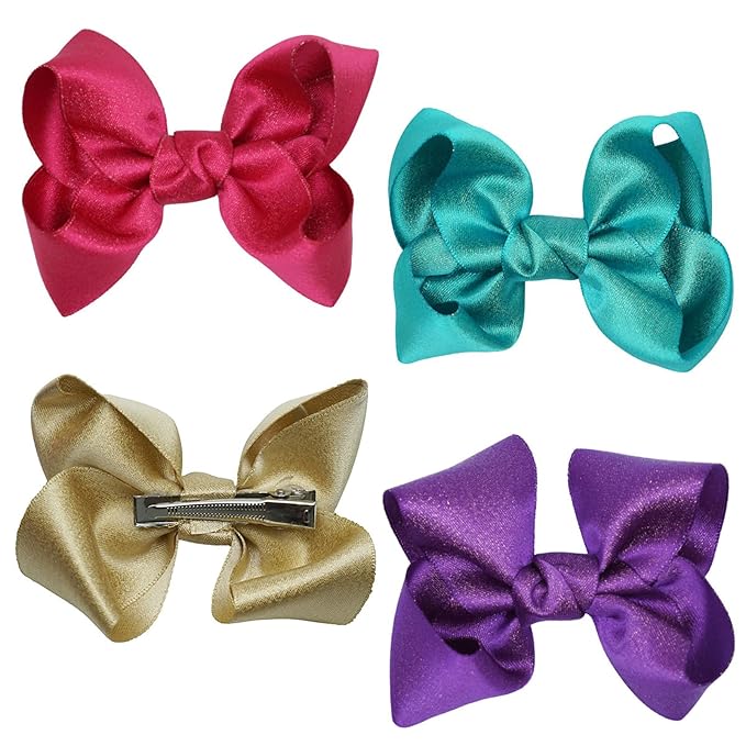 3 Inch Baby Girl Hair Bows Clips Hairpin Headwear Little Teen Toddler Girls Kids Teens Toddlers Hair Accessories - Set of 2 (Deep Brown)