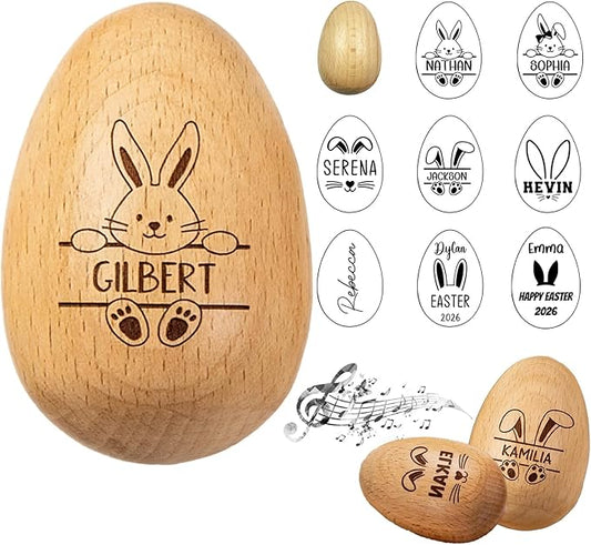 Personalized Easter Egg Shaker First Easter Gift for Kids Musical Toddlers Easter Basket Stuffer Birthday for Children