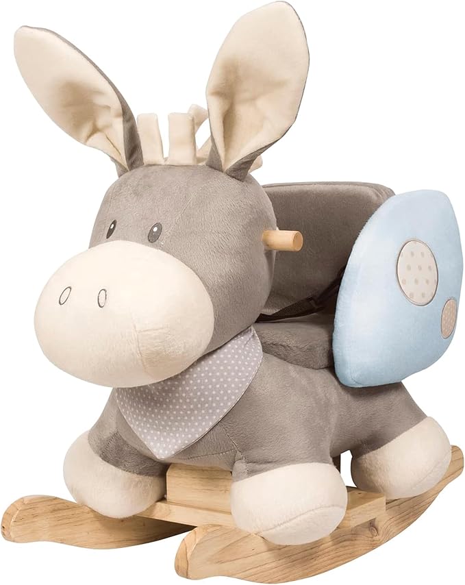 Nattou Rocking Horse Animal for Children, Cappuccino The Donkey, 10-36 Months, 62 x 32 x 50 cm, Beige, 211505