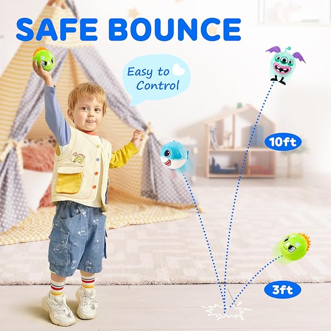 PlayZap Bouncy Balls 3" Large Size with Easter Bunny Stuffed Animal- Easter Basket Stuffers for Toddler Sensory Toys BPA-Free Safe Toys Gifts for Kids Boys Girls 1-3 3-5 5-8