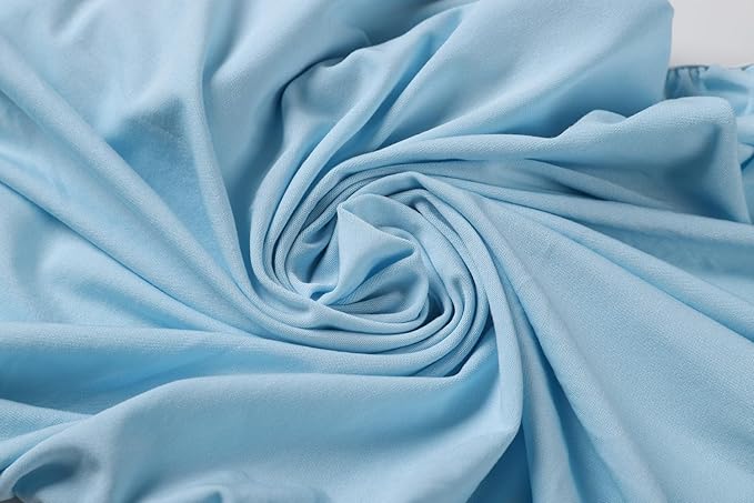Stretchy Fitted Crib Sheets Set 2 Pack Portable Crib Mattress Topper for Baby Girl Boy,Ultra Soft Jersey Material, Light Blue & Car