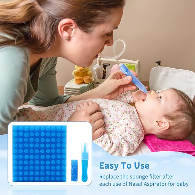 POPYJAN Nasal Aspirator Hygiene Filters 200PCS, Replacement for NoseFrida Nasal Aspirator Filters Safe Environmental, BPA, Phthalate & Latex-Free (200 Count +Tweezer)