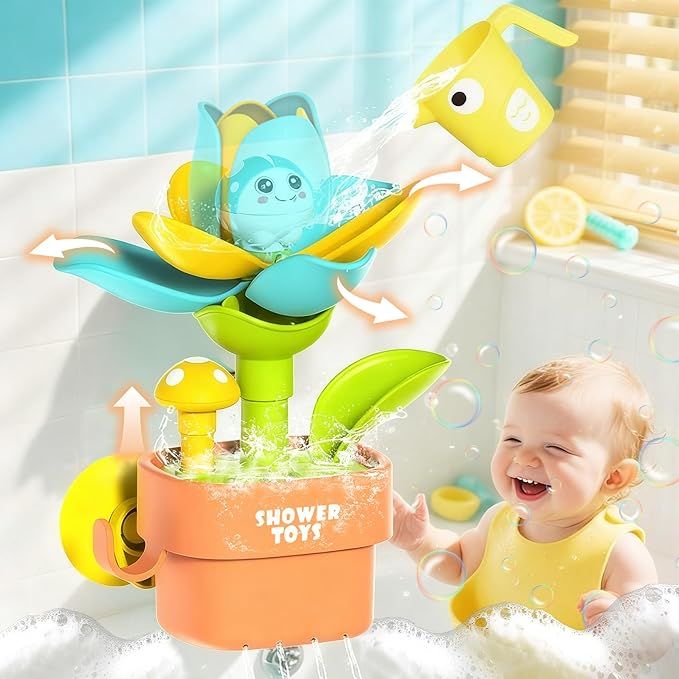 Magic Growing Bath Toy for Toddlers 1-3 | Interactive Watering Can with Blooming Flowers & Rising Mushrooms | Fun Sensory Bathtub Game for Kids 18M+ | Ideal Gift for Christmas & Birthdays