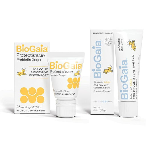 BioGaia Baby Probiotic Essentials For Digestive & Skin Health | Drops Ease Colic, Gas & Tummy Issues | Ointment Soothes & Hydrates Dry, Irritated Skin