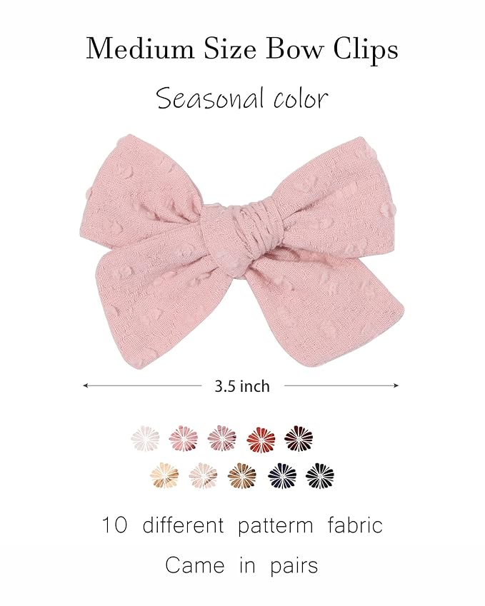 Jollybows 20 Peices Hair Bows for Girls Baby Pigtail Fully Lined Clips Toddler Alligator Kids Teens Barrettes Accessories
