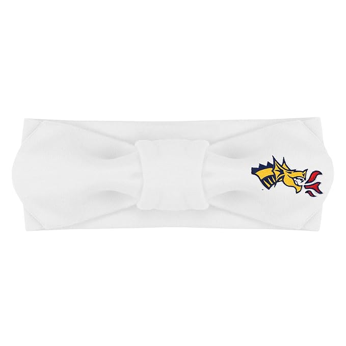 Creative Knitwear Drexel Dragons Infant Girls White Solid Hair Knot Headband Embroidered Logo - Size Newborn - 4T