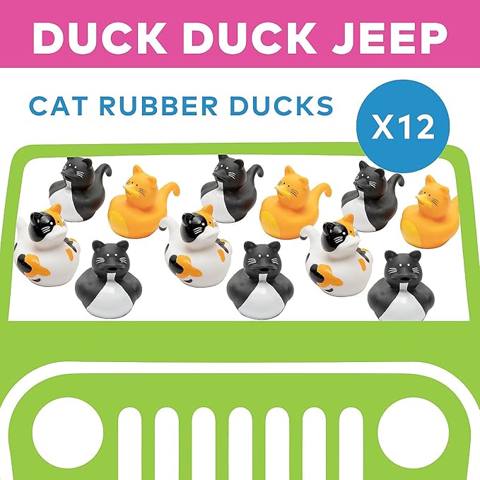 Fun Express Vinyl Cat Rubber Duckies (12 Pieces)