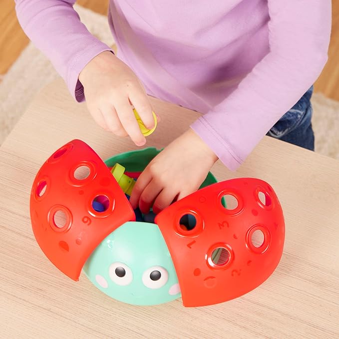 Battat Education – Fine Motor Peg Toy for Toddlers & Kids, Montessori Educational Developmental Learning Ladybug with Colorful Stacking Fun, Early Skills Development Toy for Preschoolers 18+ Months