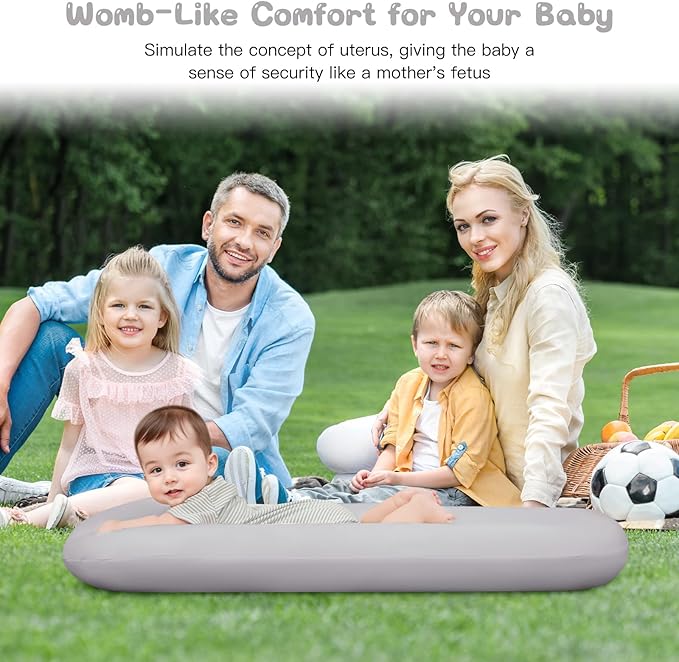 Lucakuins Infant Support Cushion, 0-24 Months Newborn Baby Support Cushion with Cover, Portable Playing Time Mat for Home and Travel, Soft Cotton, Supervised Use, Baby Essentials Gift (Grey)