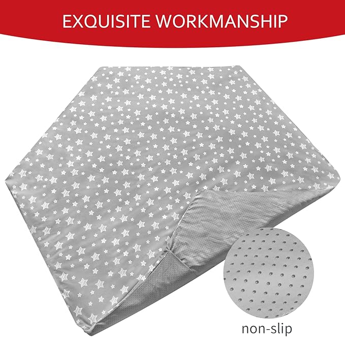 Baby Play Mat Cover (only Cover) Compatible with POP 'N GO Playpen Mat, Non-Slip Waterproof Hexagon Playpen Mat Protector
