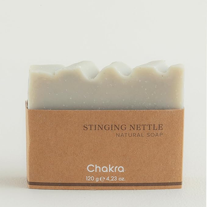 Chakra Nettle Bar Soap - Paraben & Additive Free Handmade Soap Bar for Face, Body and Hands, Gentle Cleansing for Daily Skin Care, 4.23 oz