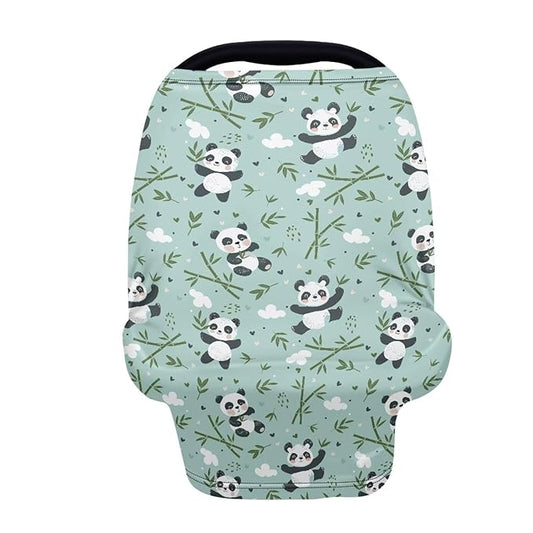 Biyejit Panda Leaves Nursing Cover Breastfeeding Scarf - Baby Car Seat Covers, Infant Stroller Cover, Carseat Canopy for Girls and Boys