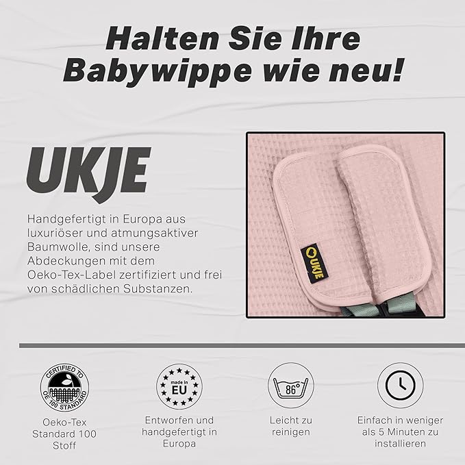 Ukje Protective Swing Cover Compatible with 4moms or MamaRoo 5, Multi-Motion Baby Swing, Baby Swing Liners, Baby Rocker Cover, Easy to Install, Easy to Wash, Handmade in Europe, Grey