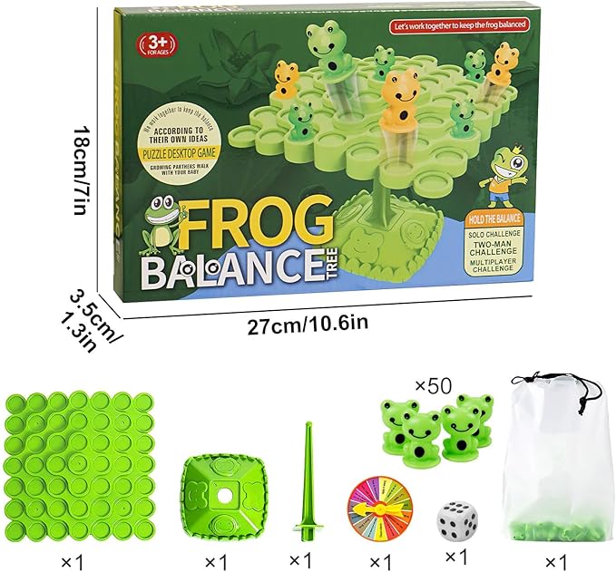 Frog Balance Game, Balance Board Game, Two-Player Balanced Tree Board Game, Montessori Frog Balance Tree Educational Toys, Children Desktop Game Gift for Boys Girls