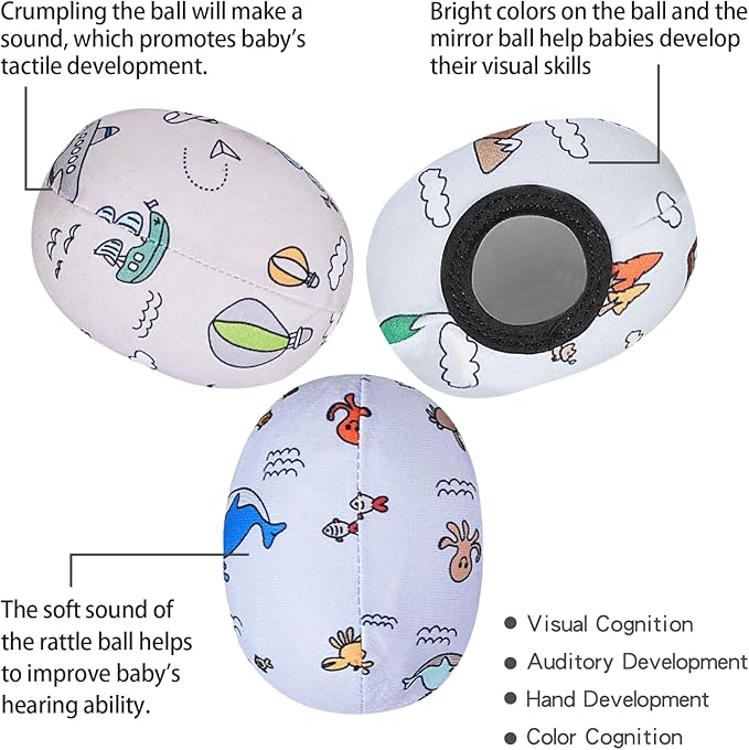 The Replacement Balls (for Mamaroo Swing) Offer More Interaction and Reversible Ball Options to Complement The Multi-Coloured with MamaRoo Cradle in a Set of 3 Balls ﻿