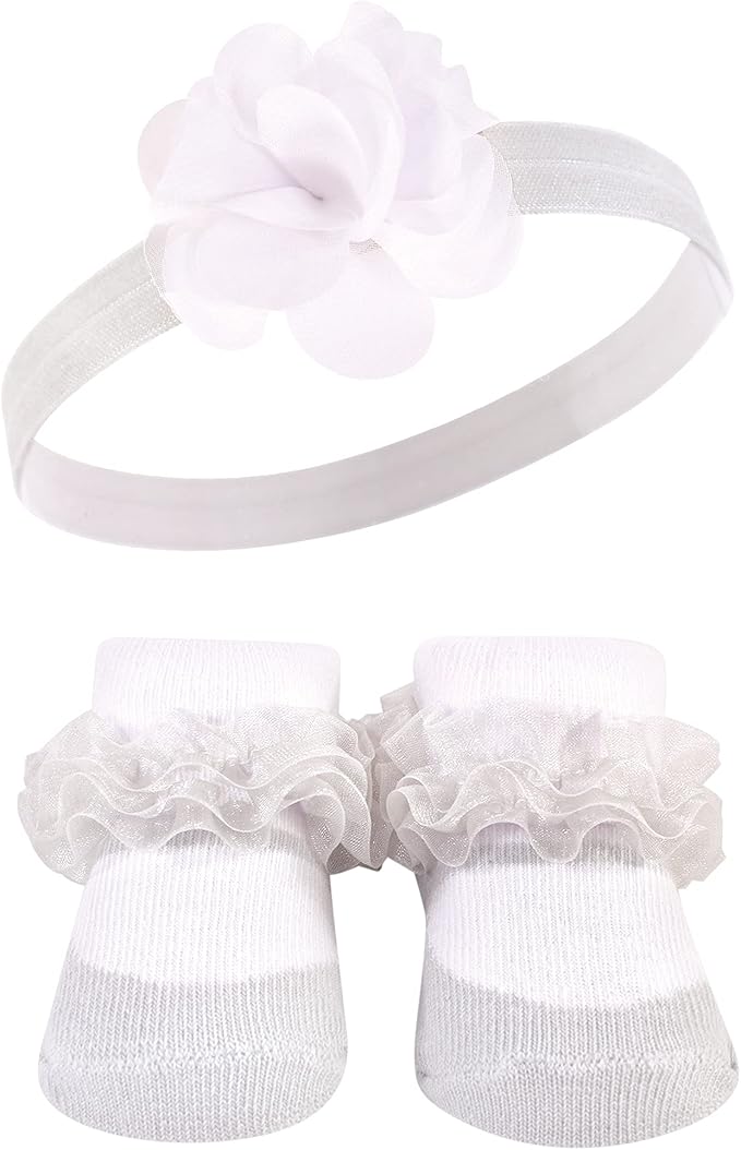 Hudson Baby Girl's Headband and Socks Giftset