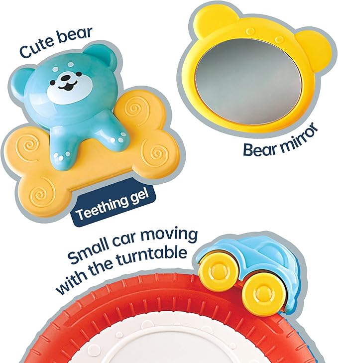 Caterbee Baby car seat Toys with Steering Wheel Center for Long Journeys (Car)