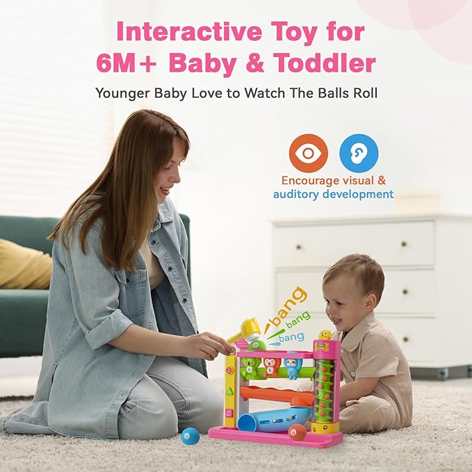 Musical Baby Toy for 1 Year Old Girl Gifts, 1st Birthday Girl Boy Gift First Xmas Present for Toddler 1-2, Interactive Learning Educational Toy for Baby 6-12-18 Months