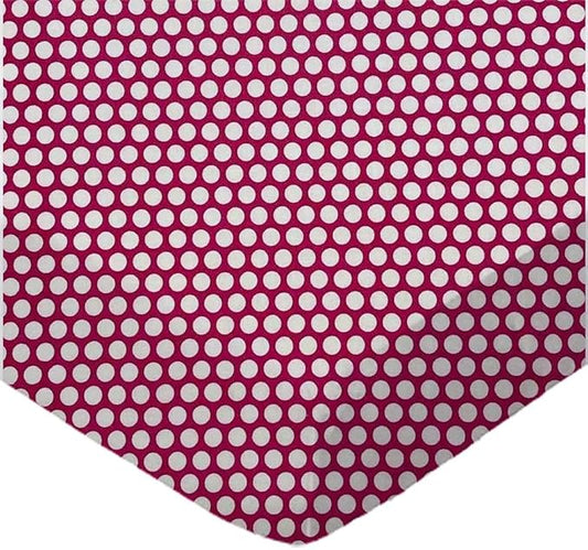 SheetWorld Baby Fitted Playard Sheet 24 x 42 inches, 100% Cotton Woven Sheet, Unisex Boy Girl, Dots Hot Pink Made in USA, Compatible with BabyBjorn Travel Crib