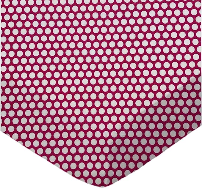 SheetWorld Baby Fitted Pack N Play Sheet Fits Graco 27 x 39 inches, 100% Cotton Woven Sheet, Unisex Boy Girl, Dots Hot Pink, Made in USA