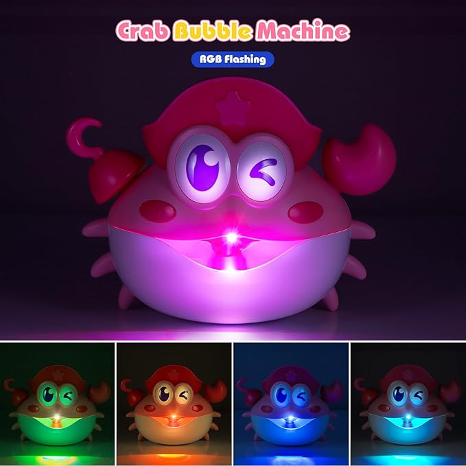 Bath Toys,Light Up Baby Bath Toys Bath Bubble Machine with Colourful RGB Light Great Birthday for Toddler Boys and Girls Tub Toy for Kids Ages 1-3 4-8