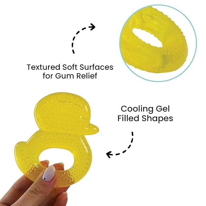 Lulyboo Baby Water Teething Toys for 3-6 Months - BPA-Free Soft Edges, Chilled Fruit Teethers, Animal Shape, Easy to Grasp, Sensory Development, Safe & Gentle Teething Relief