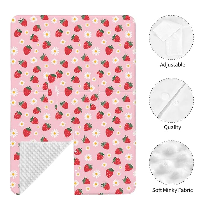 Strawberry Flowers Baby Car Seat Canopy Nursing Cover for Newborn Car Seat Breastfeeding Covers Blanket Newborn Shower Gift