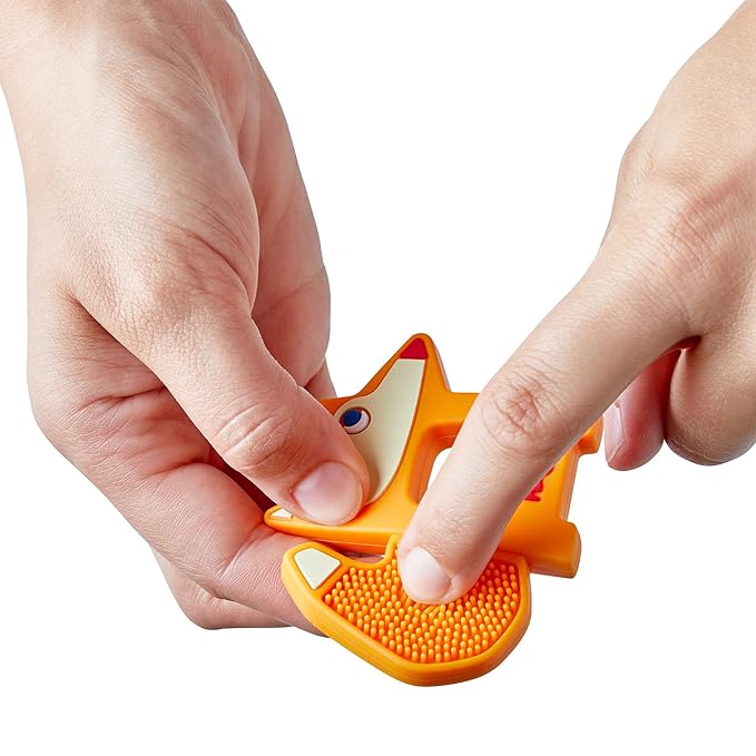 HABA Silicone Teethers for Babies 6-18 Months - Fox Design Silicone Teether Ring and Grasping Toy for Safe Sensory Development - Dishwasher Safe Baby Essentials