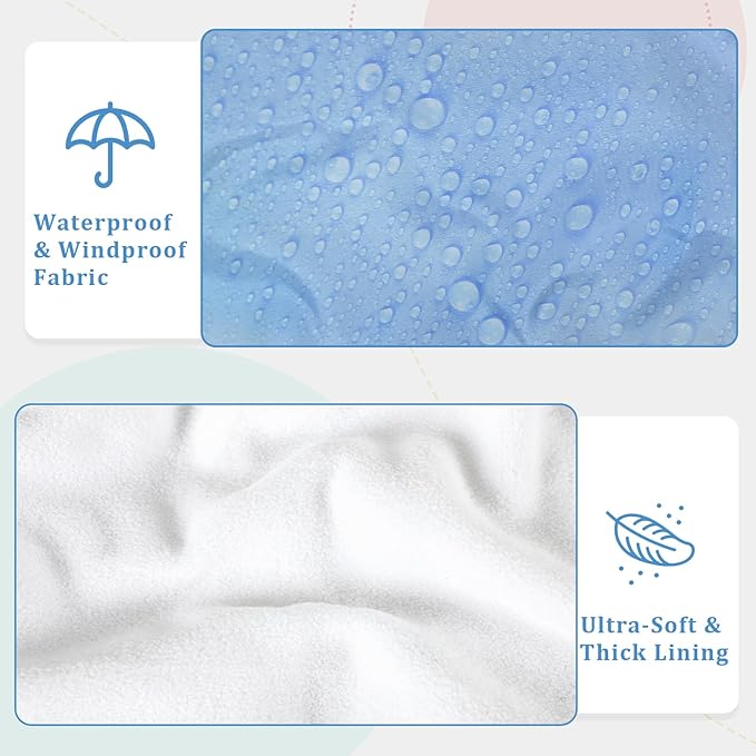 Car Seat Cover Baby Winter, Waterproof Carseat Covers Newborn Boy, Windproof Infant Car Seat Cover Warm & Breathable Use Universal Blue