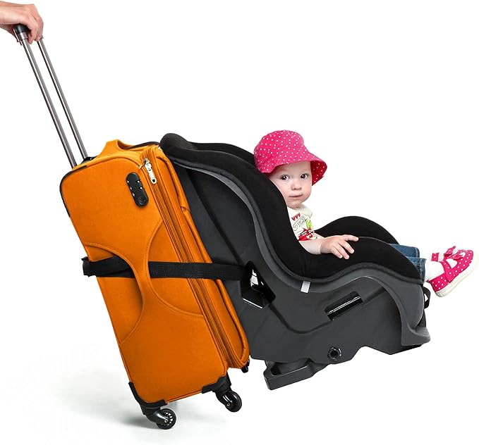 V VOLKGO Car Seat Travel Belt - Easy and Secure Carrier for Airport - Car Seat Belt Strap for Suitcase, Transform Your Baby Chair and Carry-on Luggage into a Dolly Airport Stroller.