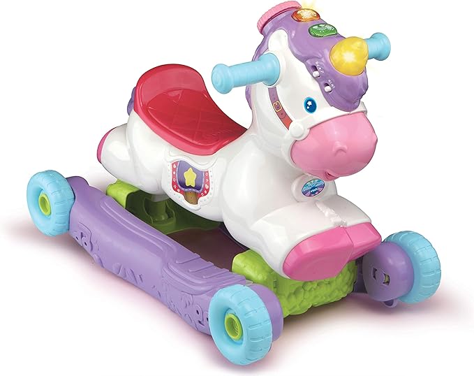 VTech Rock and Ride Unicorn Baby Ride On Toy, Rocker, Interactive Baby Musical Toy with Learning and Sound Features, First Steps Walking Support for Babies & Toddlers Aged 18-36 Months Old