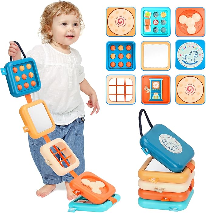 Toys for 1 Year Old, Travel Toys for Toddler 1-3, Montessori Busy Board Activity Cube with Fine Motor Skills, Christmas Birthday Gifts for 1 Year Old Boy Girl, Kids Stocking Stuffs